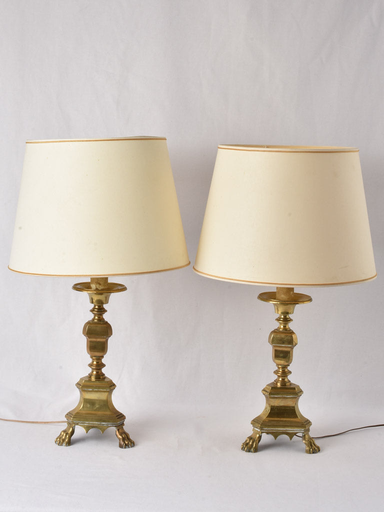 Antique large bronze table lamps