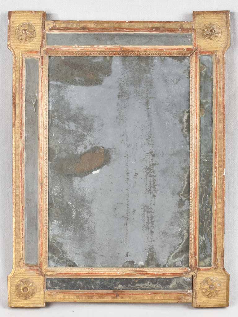 18th century Louis XVI parclose mirror with aged glass 21¼" x 28"