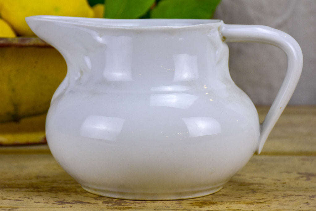 19th Century French stoneware jug - white