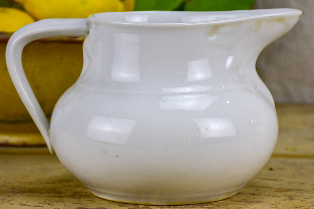 19th Century French stoneware jug - white