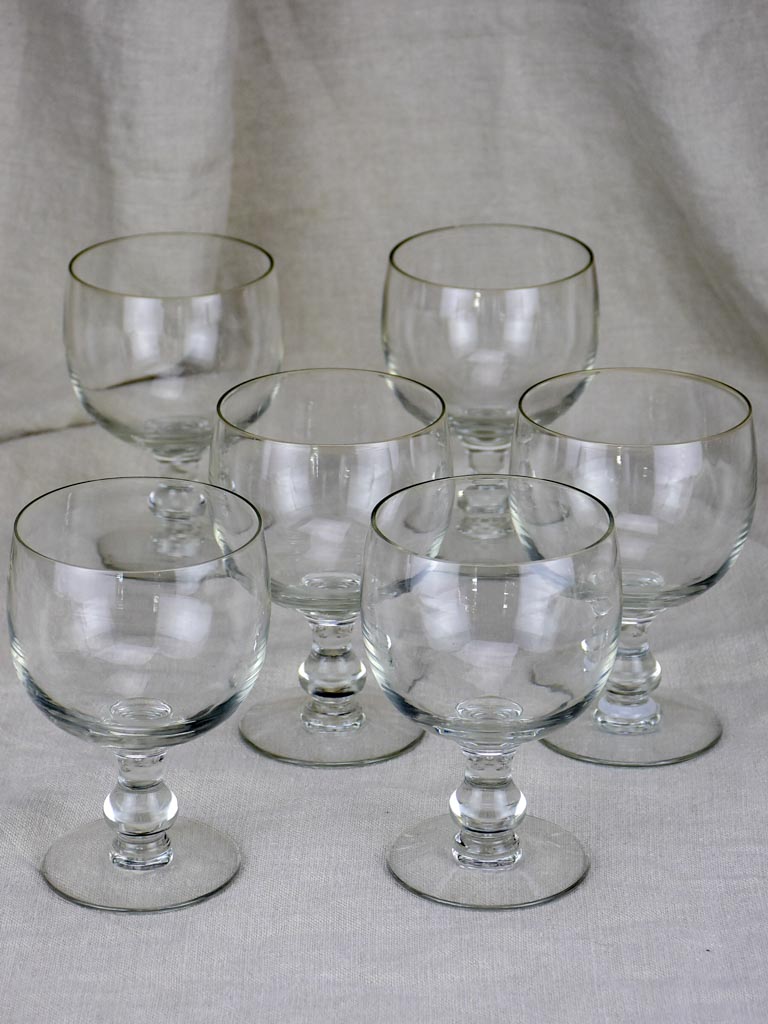 Six very large antique French glasses