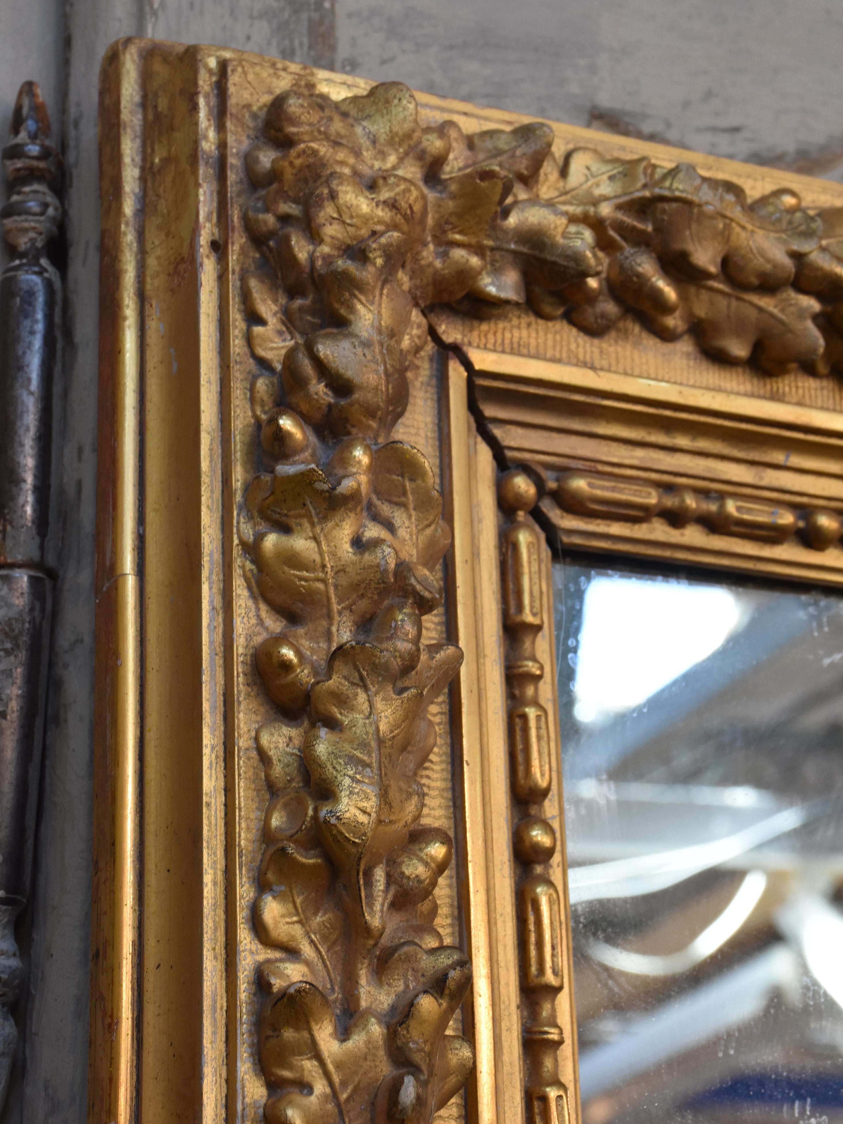 Mirror, large, gilded with decorative frame