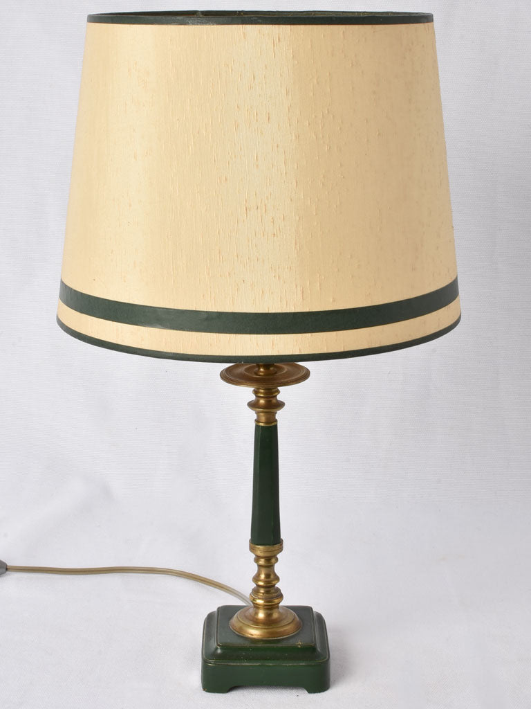 Small vintage table lamp - dark green 17¼"