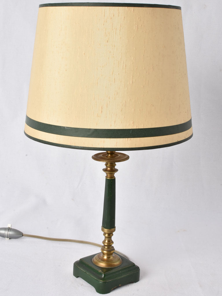 Small vintage table lamp - dark green 17¼"