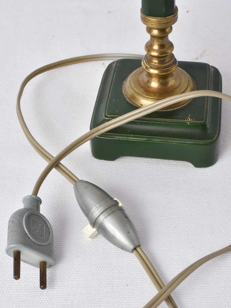 Small vintage table lamp - dark green 17¼"