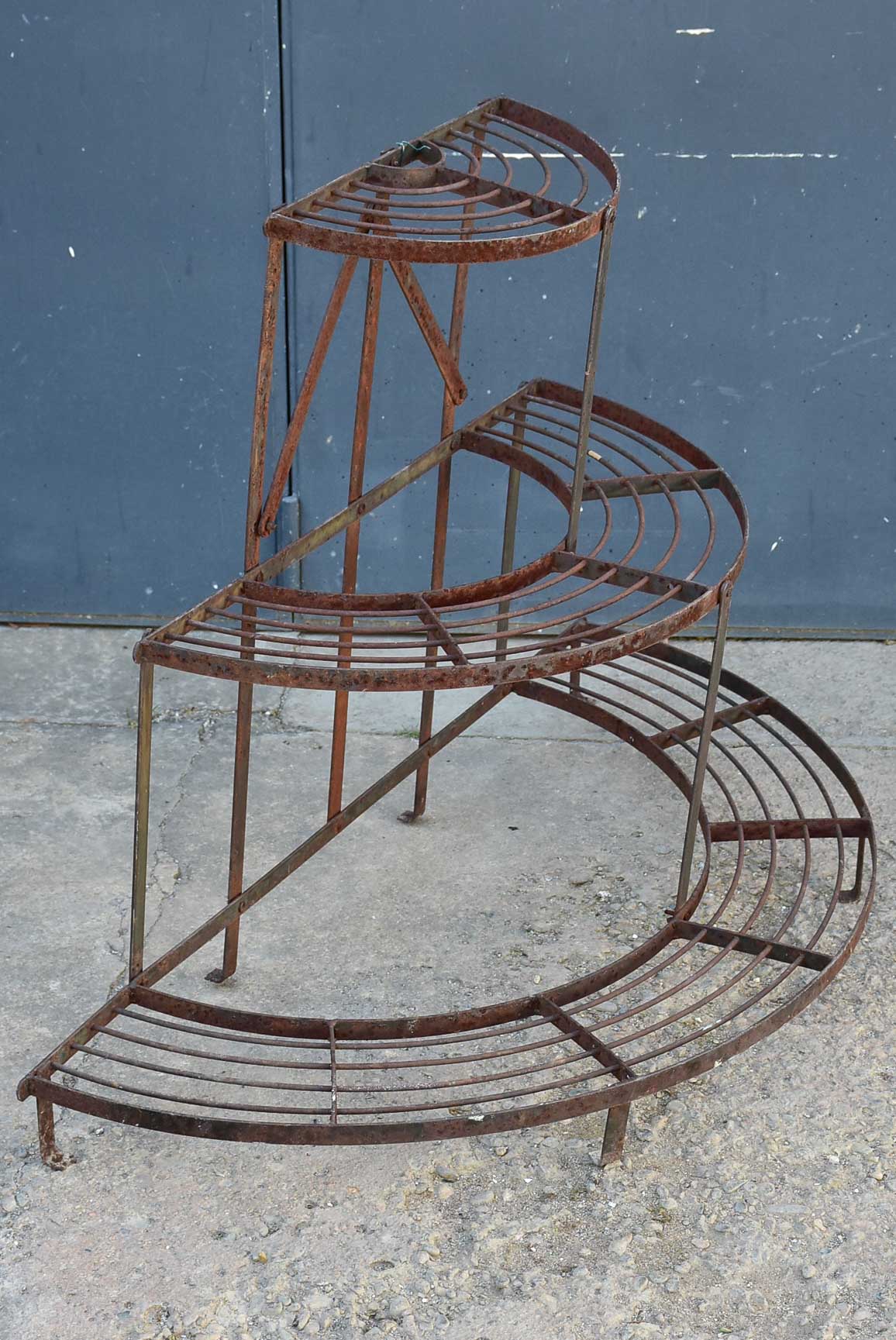 Mid century French plant stand - three tier semi-circle