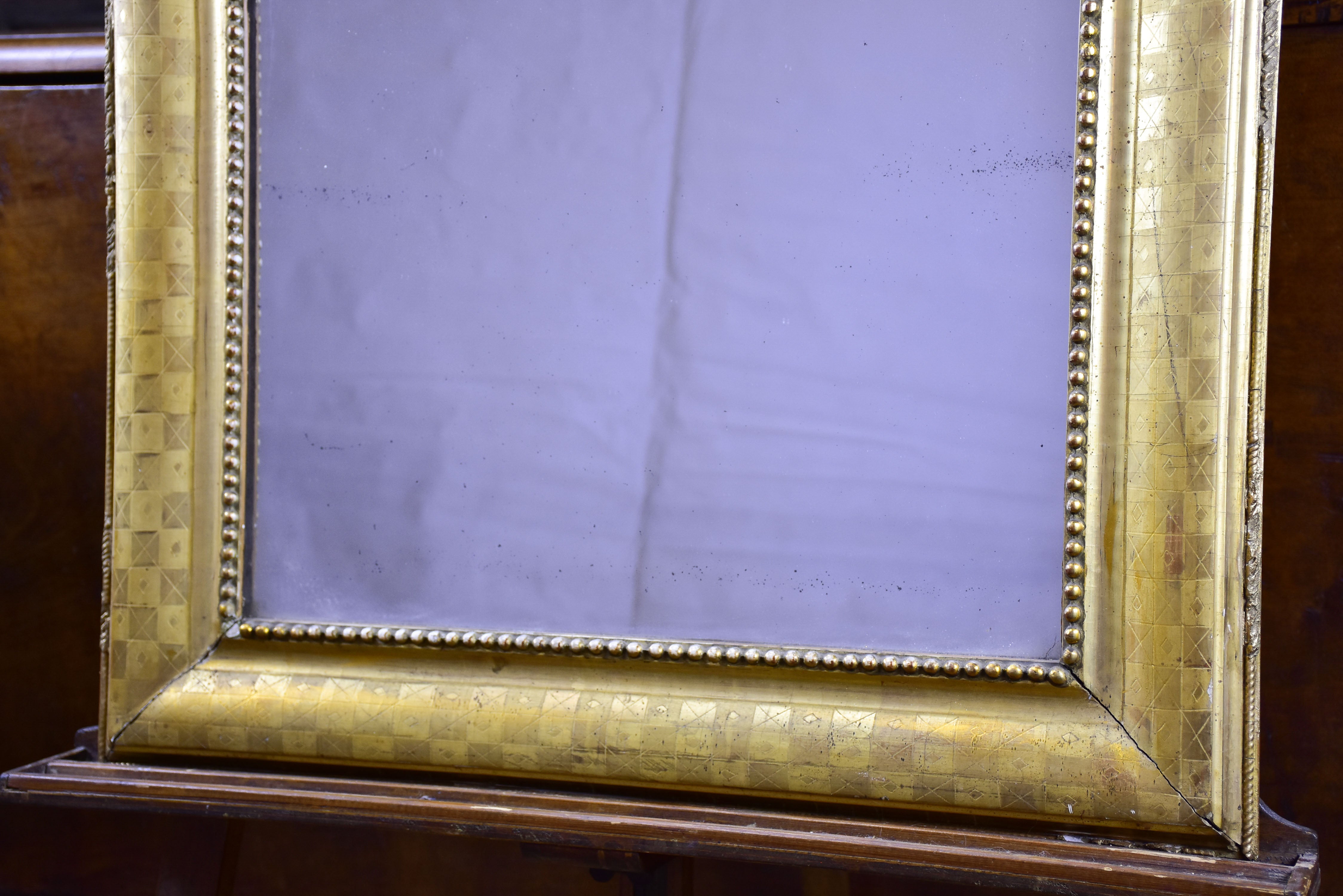 Large Louis Philippe mirror with gold frame