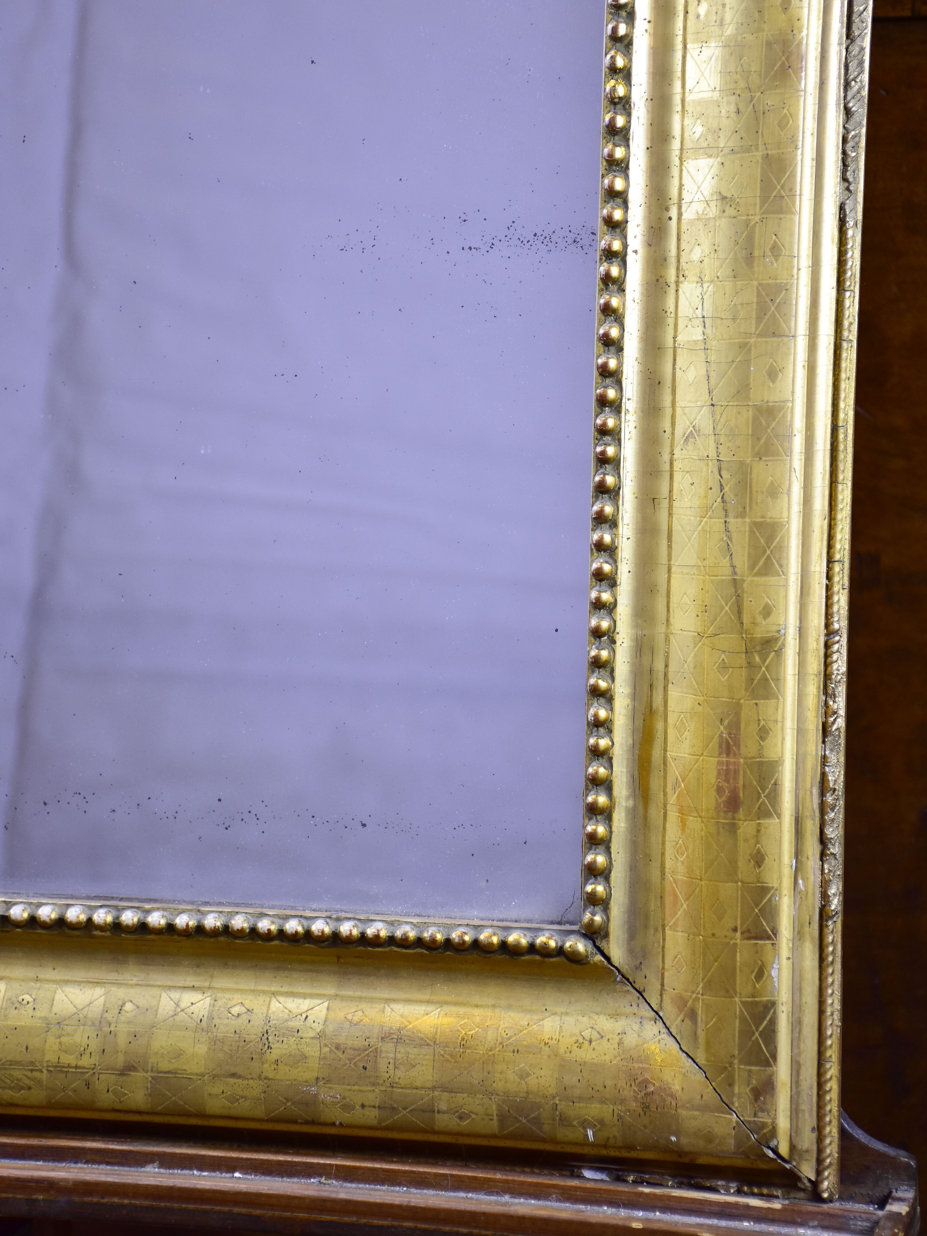 Large Louis Philippe mirror with gold frame