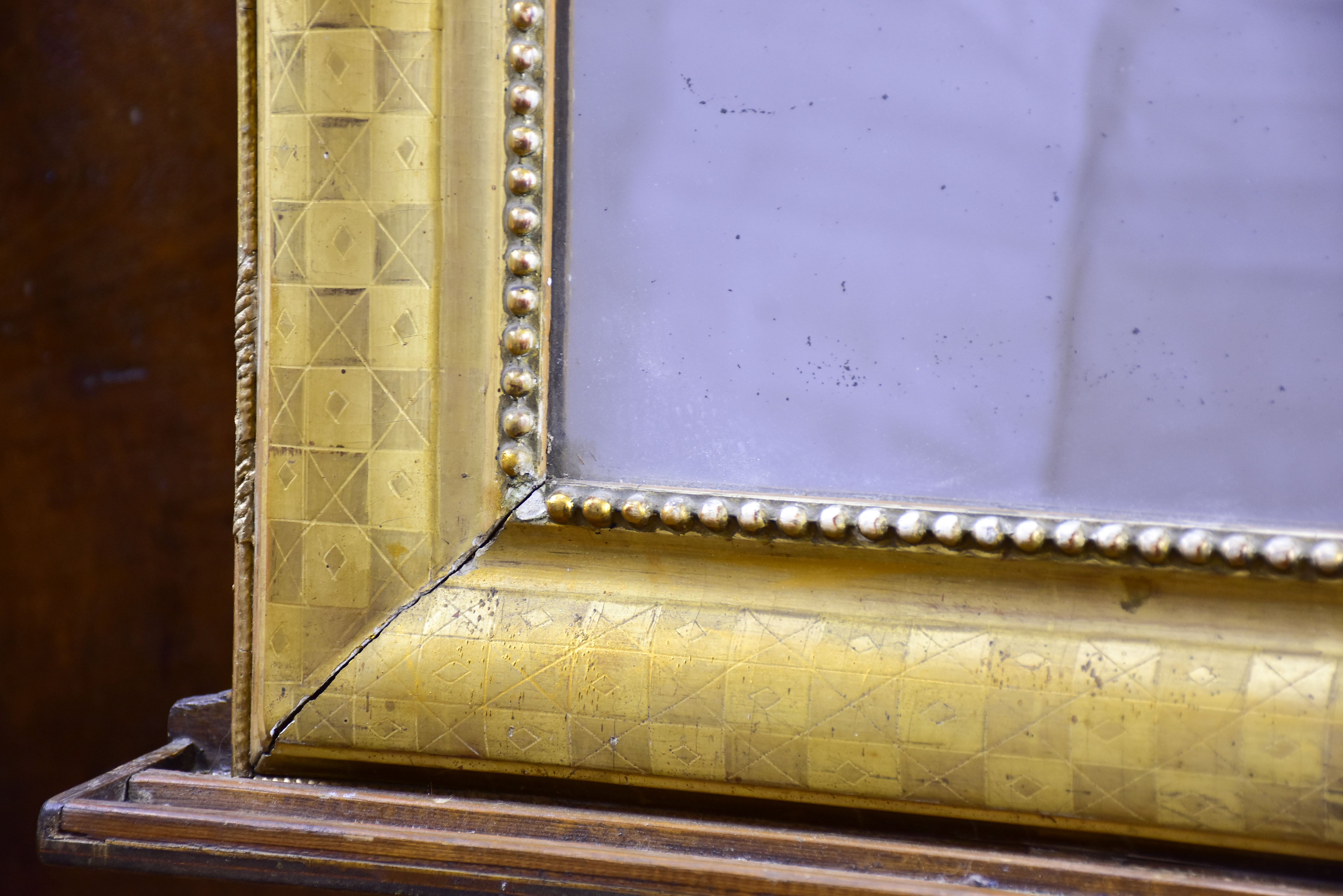 Large Louis Philippe mirror with gold frame