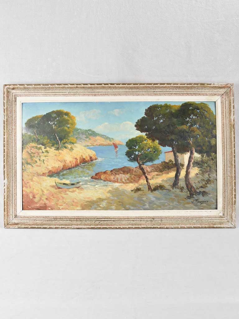 Vintage Mediterranean landscape - Signed J.Rougier - 22¾" x 36½"