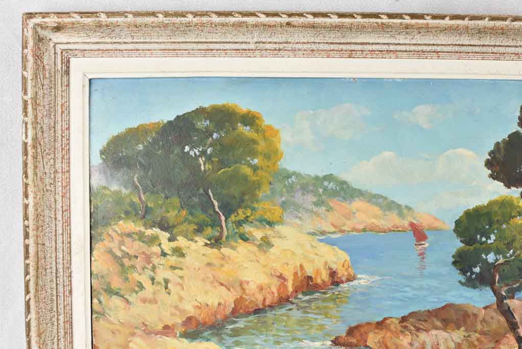 Vintage Mediterranean landscape - Signed J.Rougier - 22¾" x 36½"