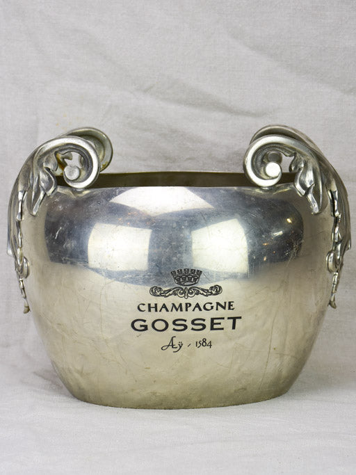 Exceptional antique French Champagne Gosset Champagne ice bucket 9½"