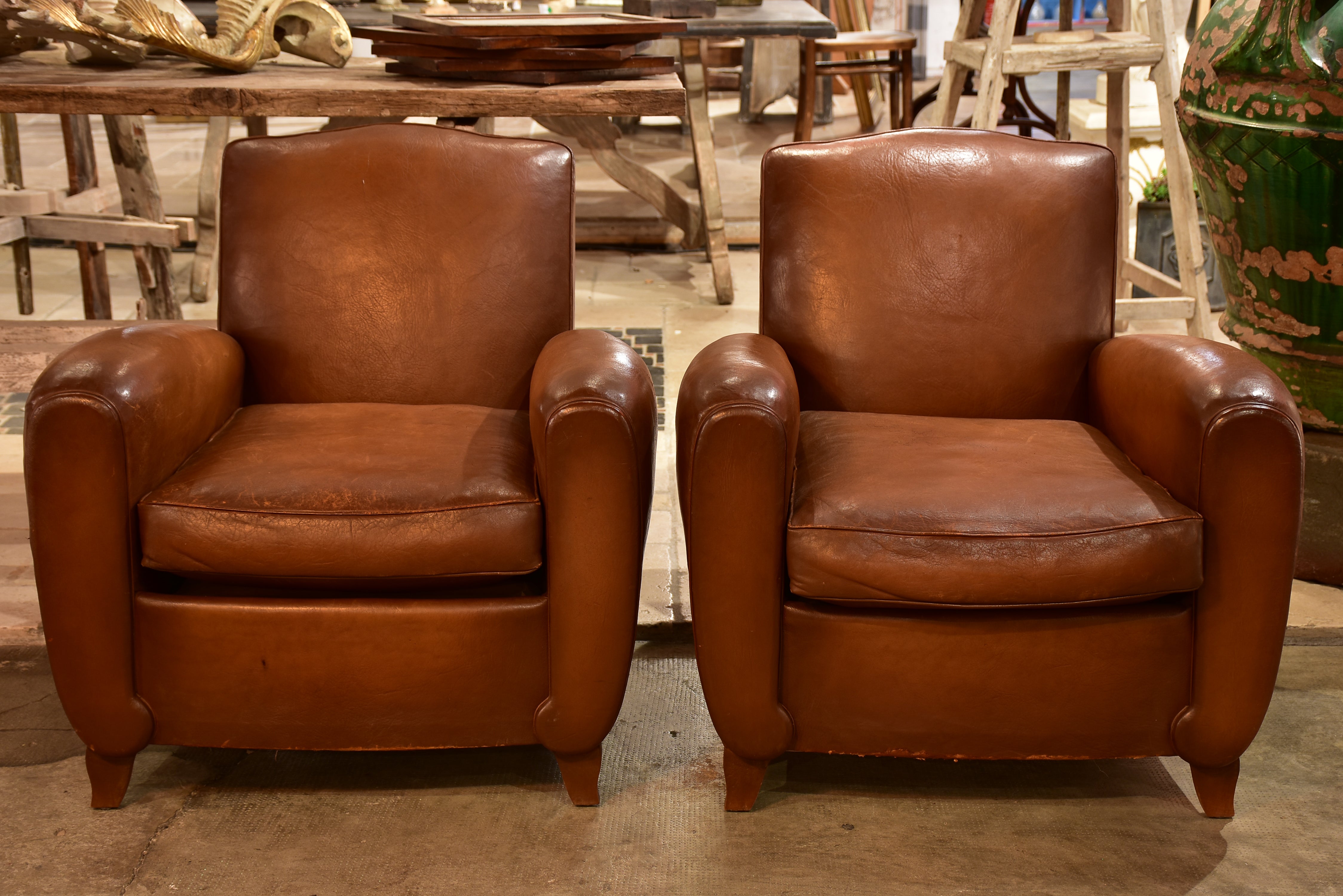 Pair of 1950's French club chairs