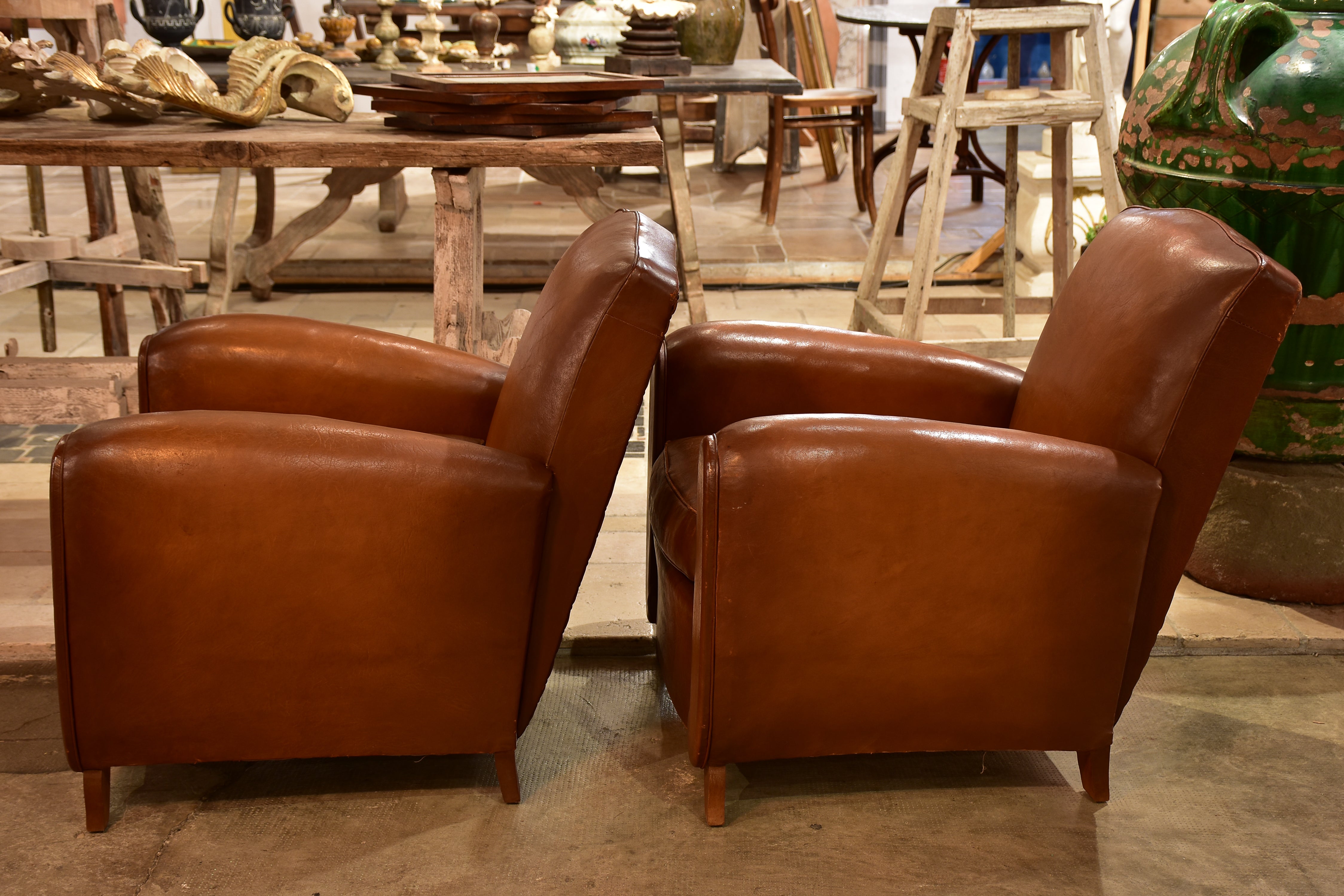 Pair of 1950's French club chairs