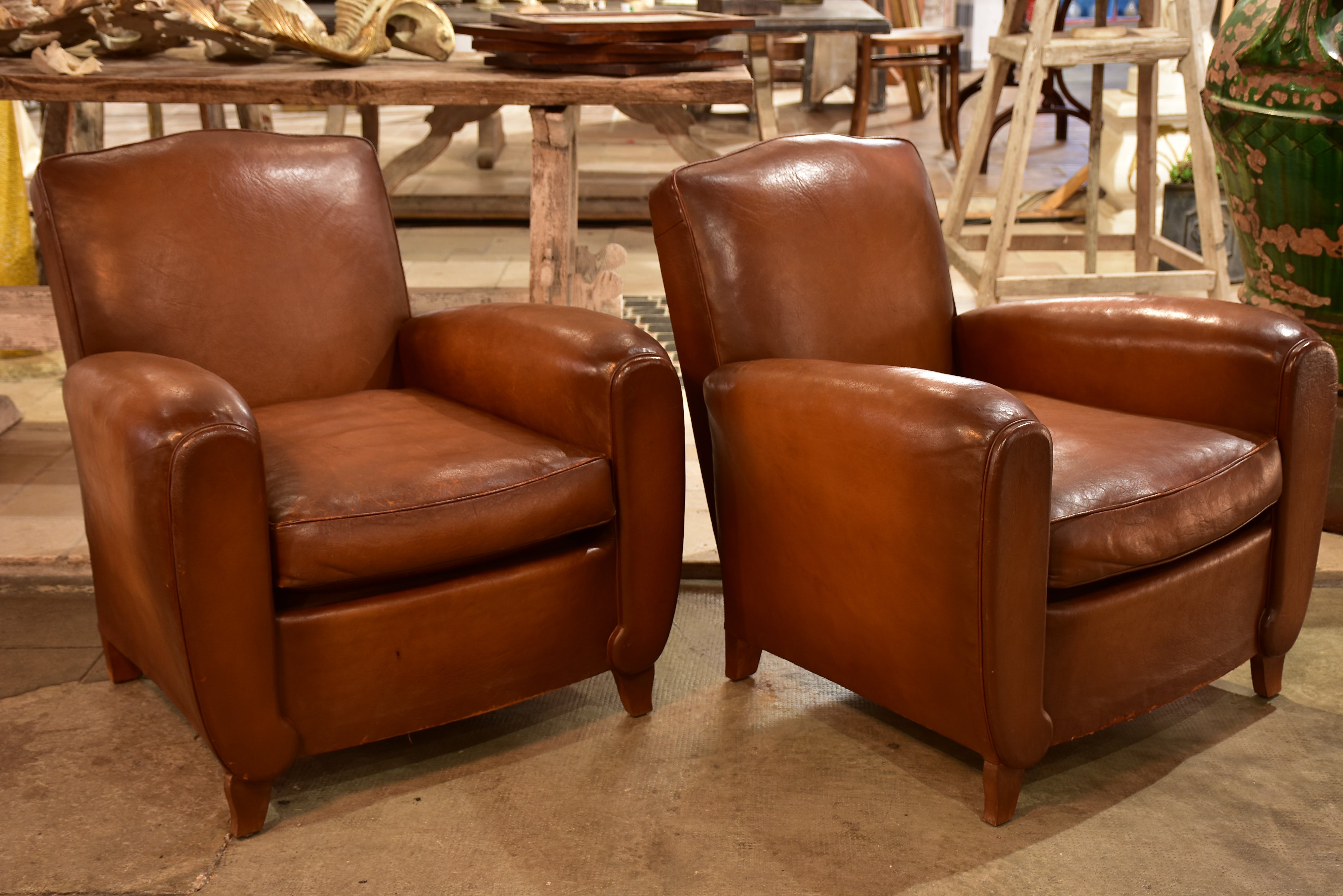 Pair of 1950's French club chairs