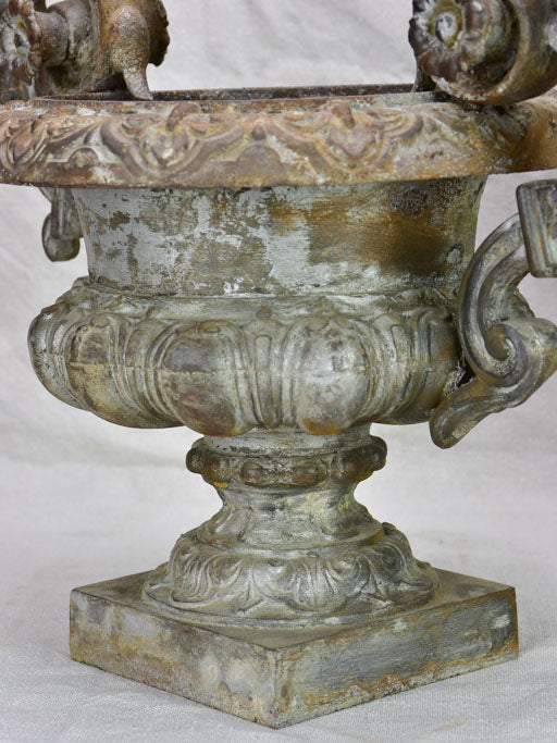 Pair of late 19th Century French Medici urns with loop handles 14½"