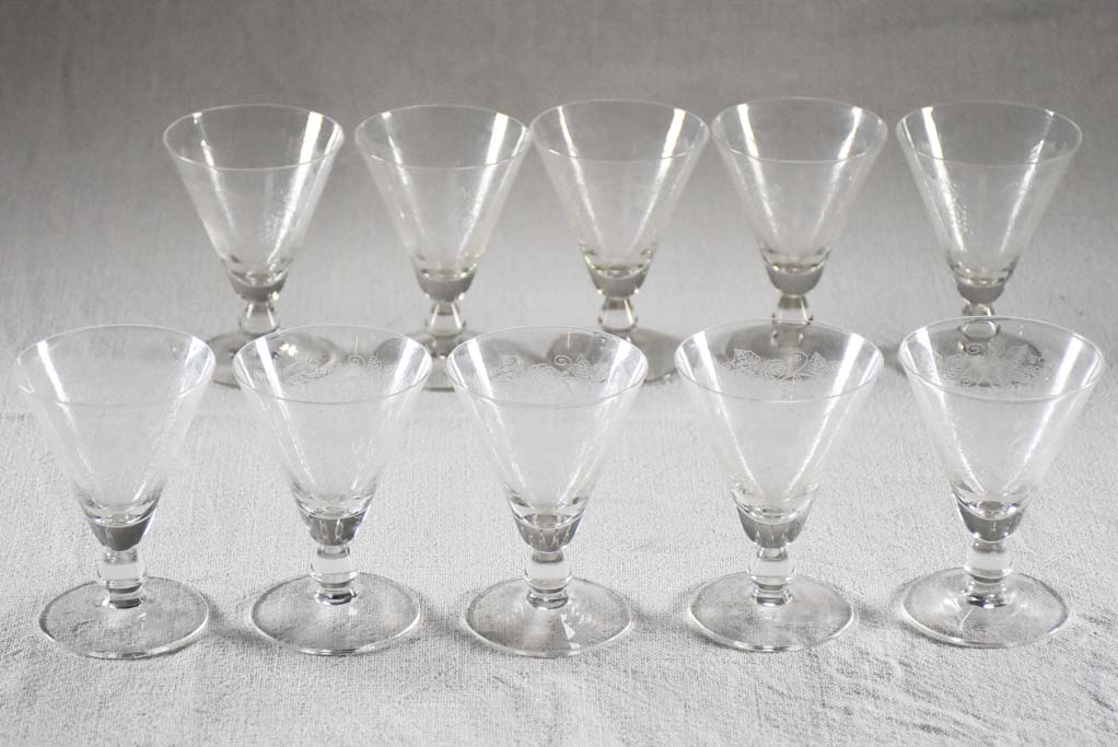 Vintage Engraved French Aperitif Set