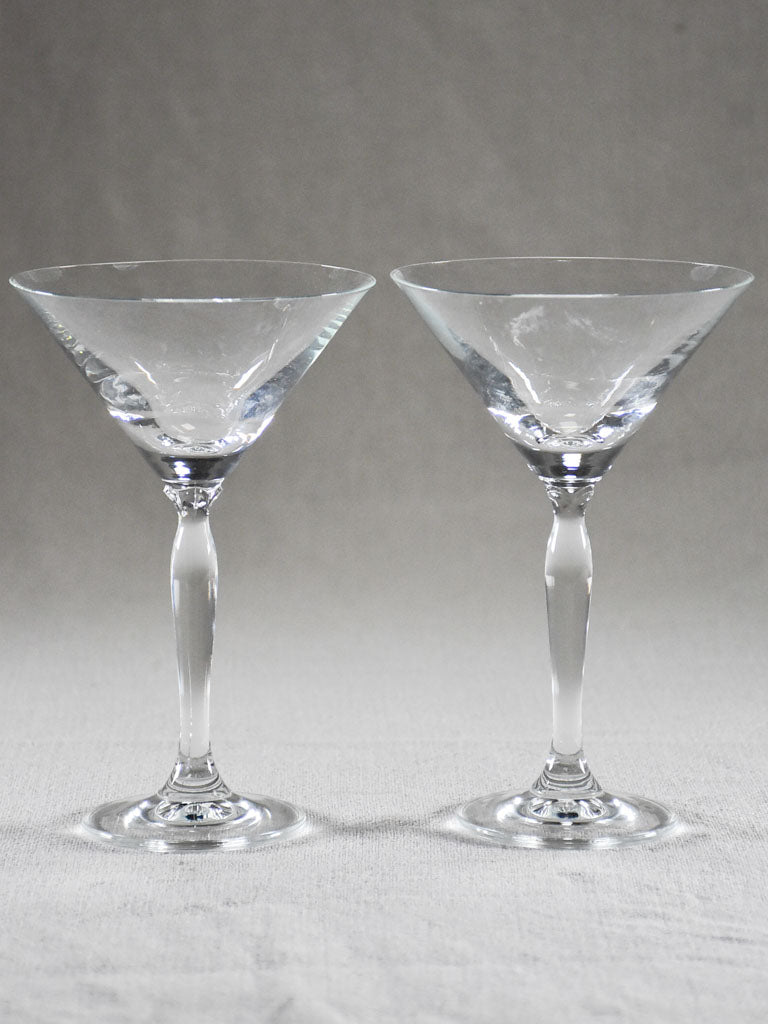 Six mid-century champagne cups / martini glasses