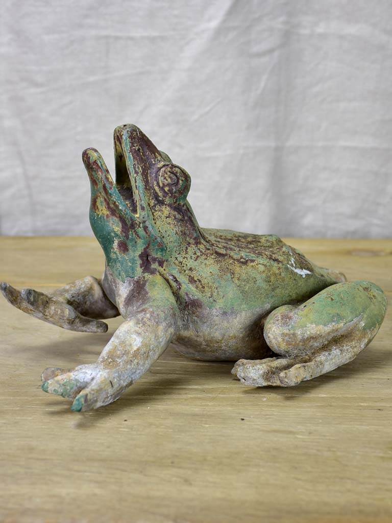 Antique French metal garden frog - 19th Century