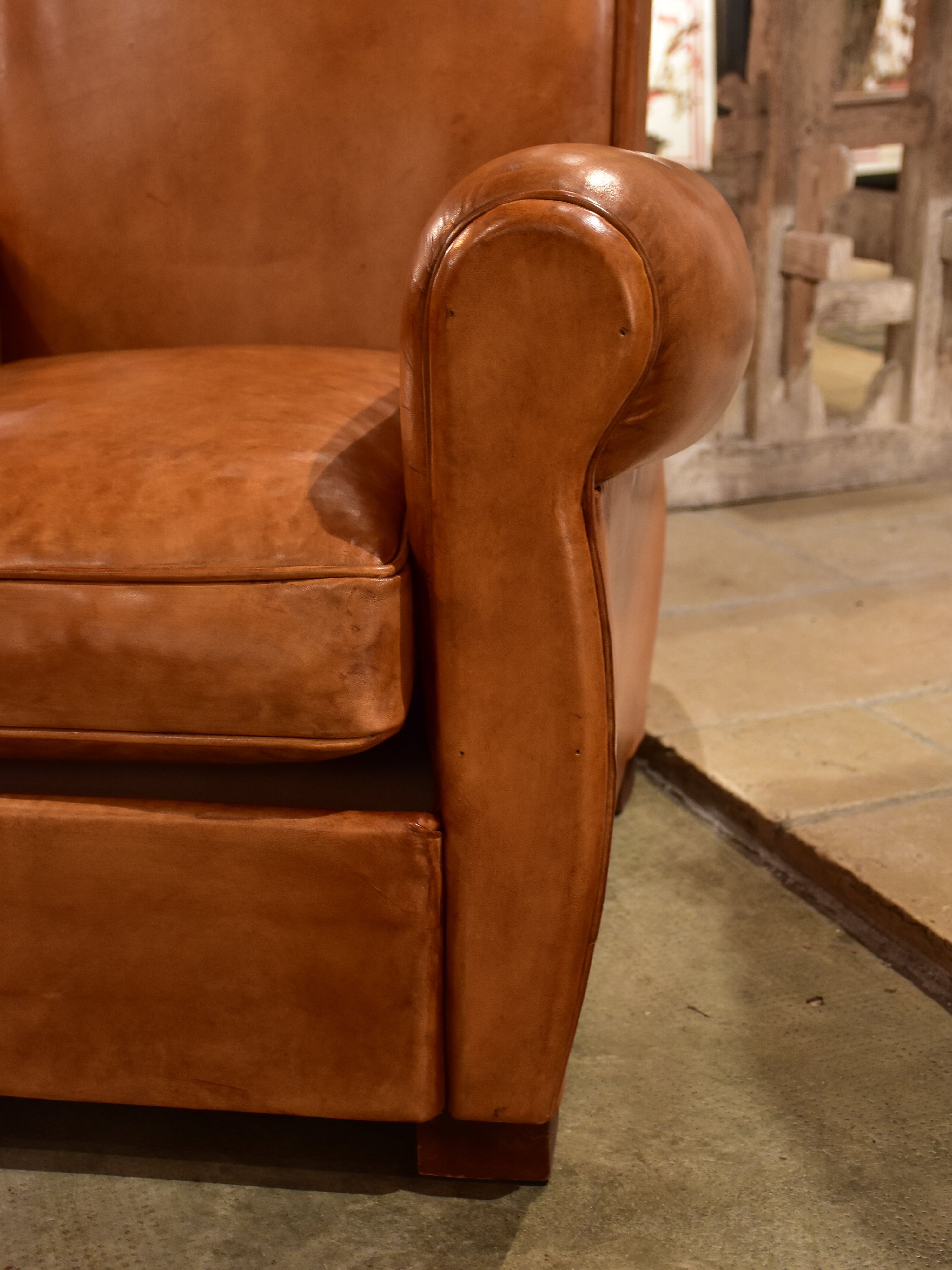 Pair of vintage leather club chairs