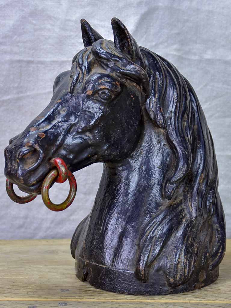 19th Century cast iron horse head from a horse stud