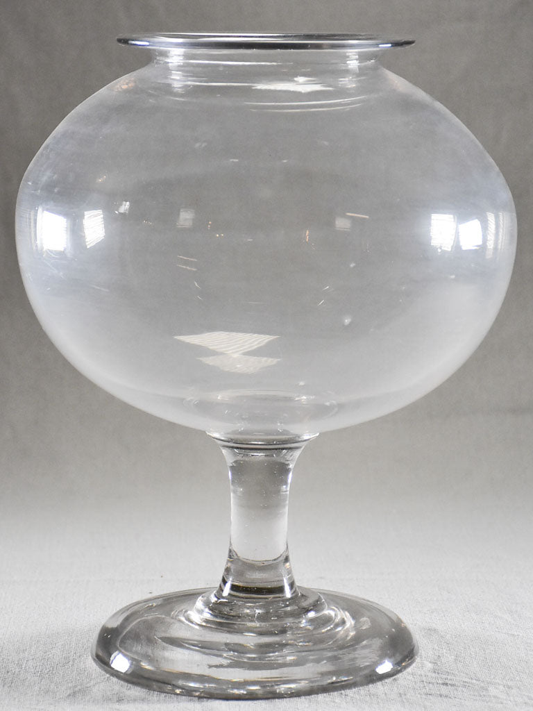 Large antique French blown glass apothecary jar 12½"