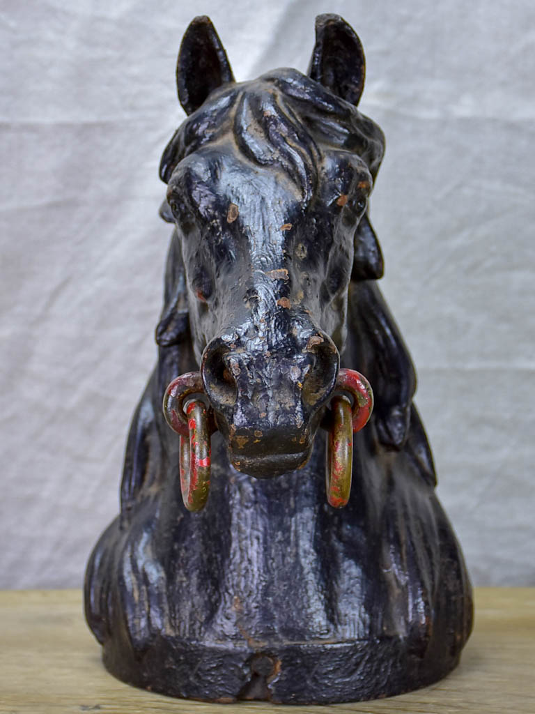 19th Century cast iron horse head from a horse stud