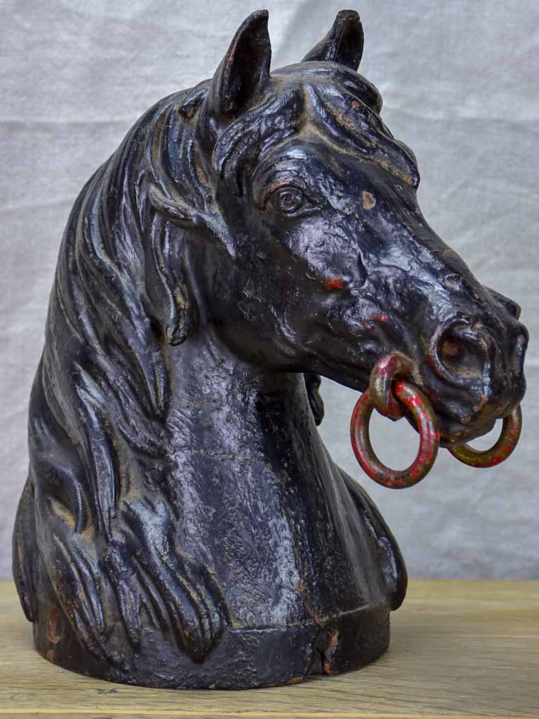 19th Century cast iron horse head from a horse stud