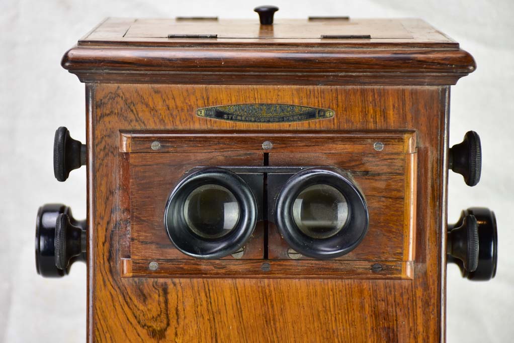 Early 20th century slide viewer box - Unis France Steroscopes Paris glass photos 18"