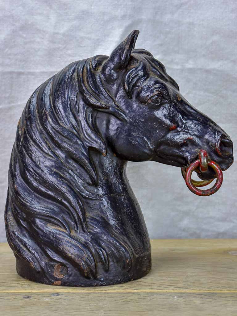 19th Century cast iron horse head from a horse stud