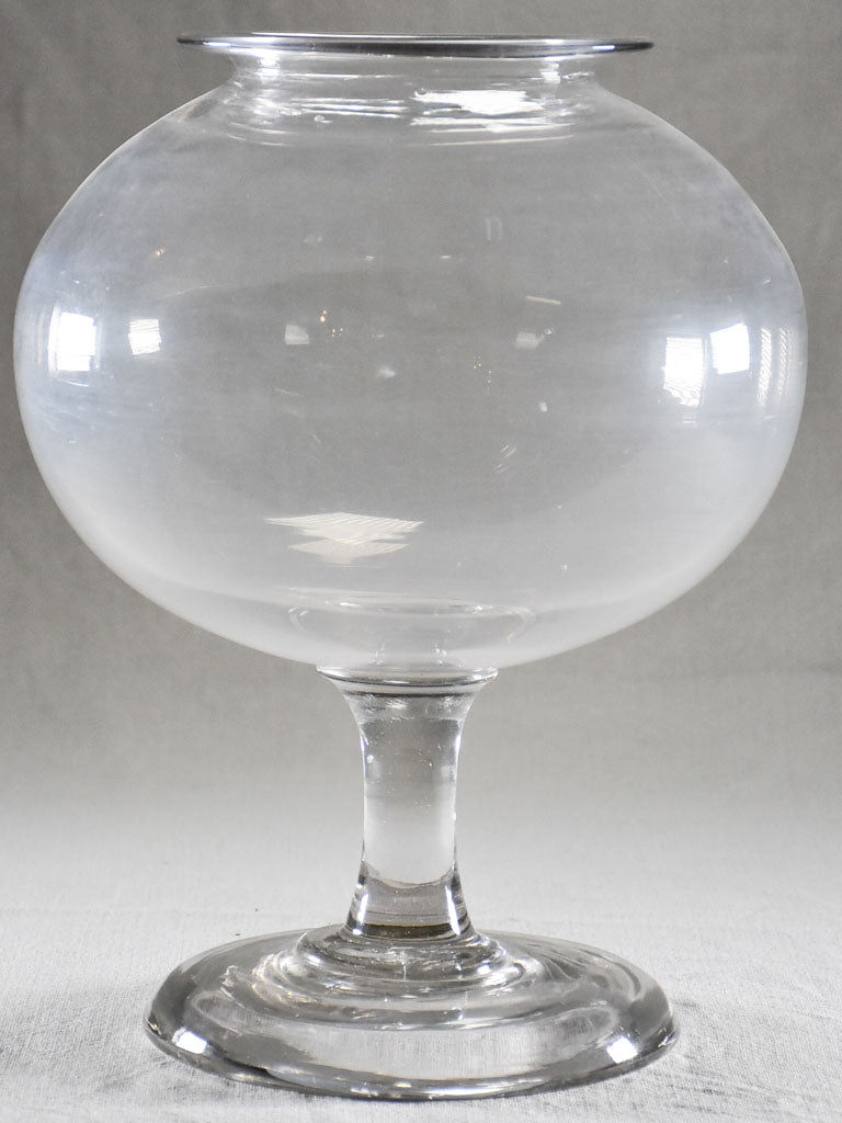 Large antique French blown glass apothecary jar 12½"