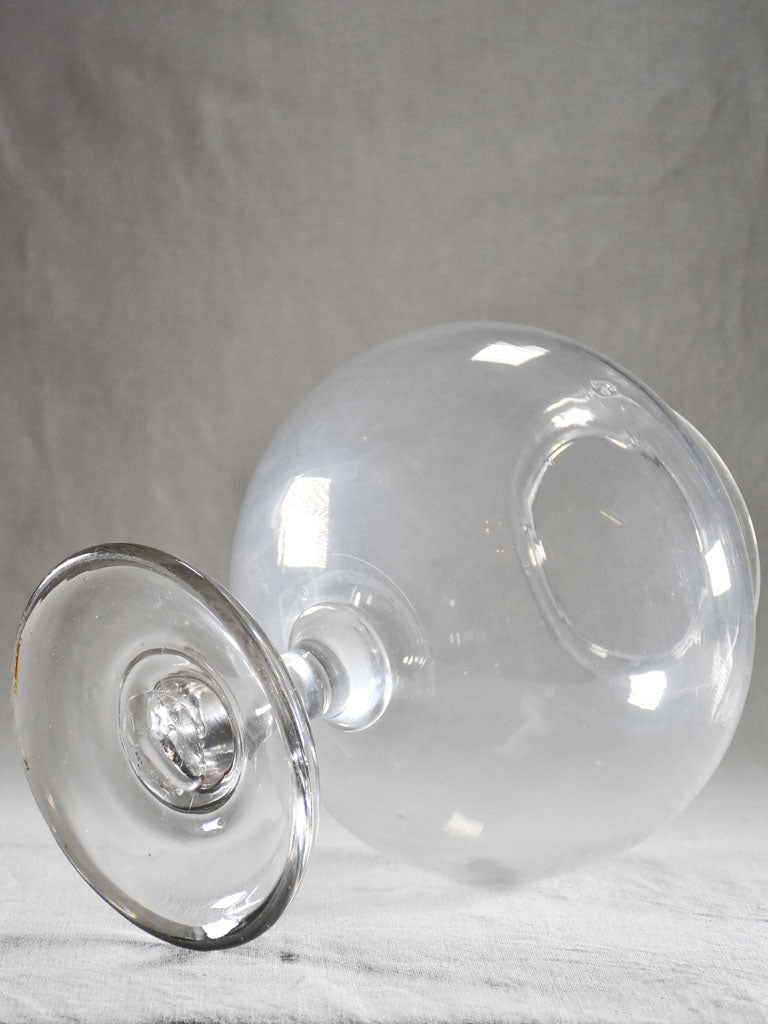 Large antique French blown glass apothecary jar 12½"