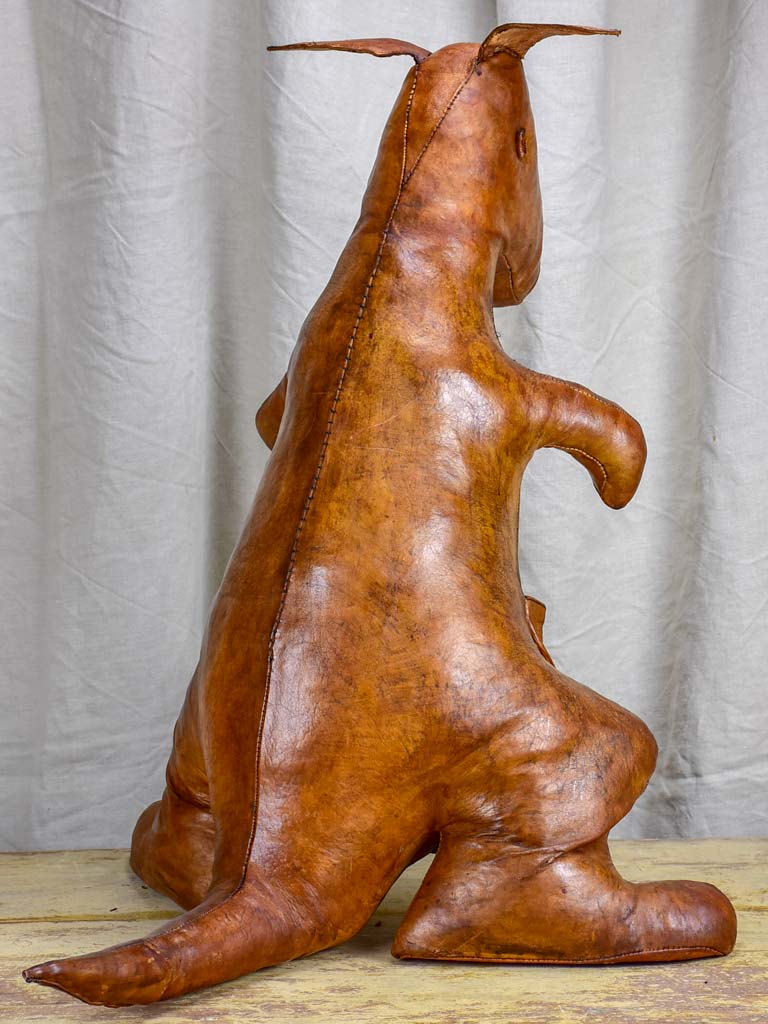 Magazine stand, kangaroo-shaped, leather (1960s)