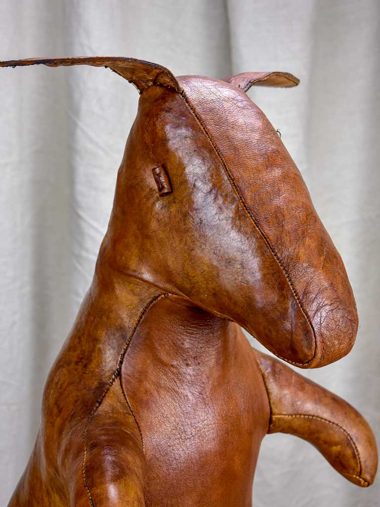 Magazine stand, kangaroo-shaped, leather (1960s)