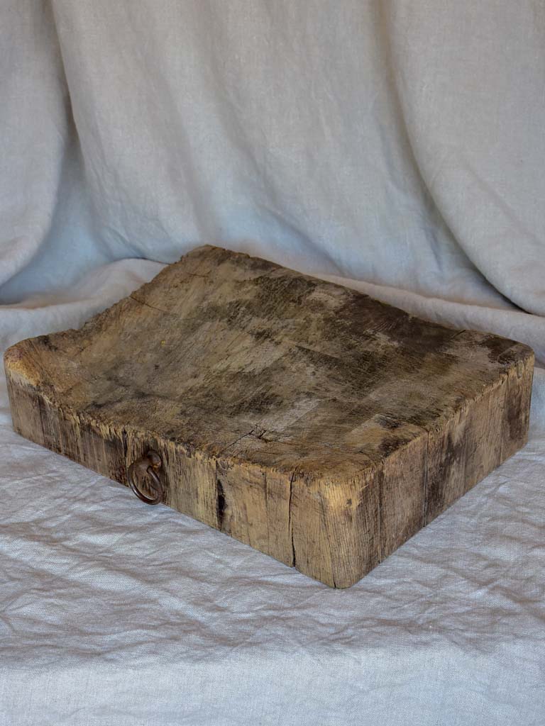 Salvaged French butcher's block - table top