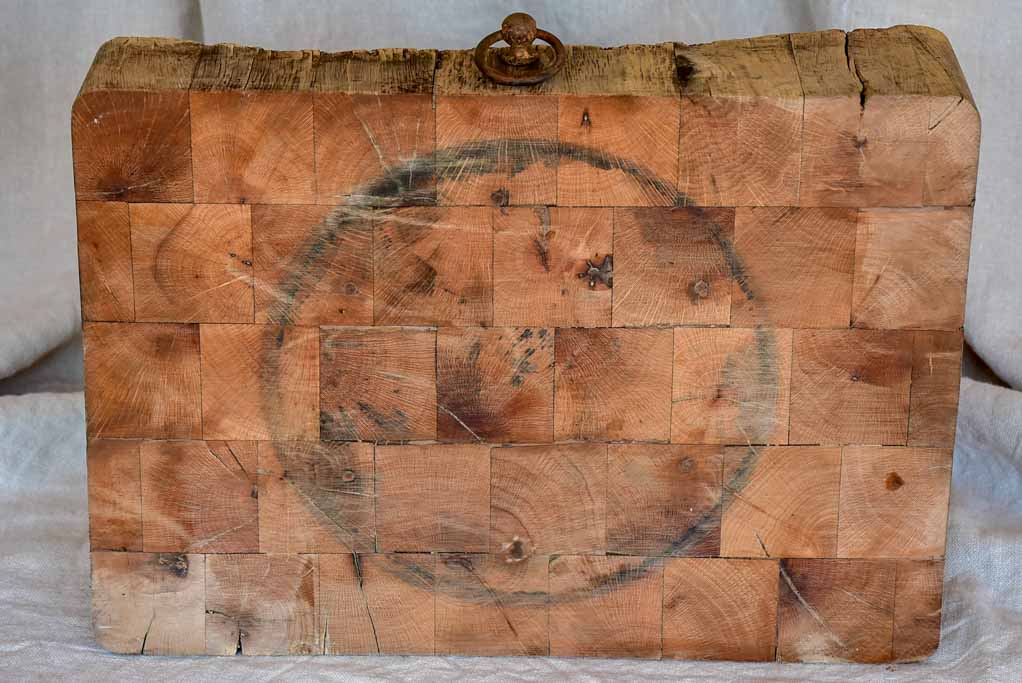 Salvaged French butcher's block - table top