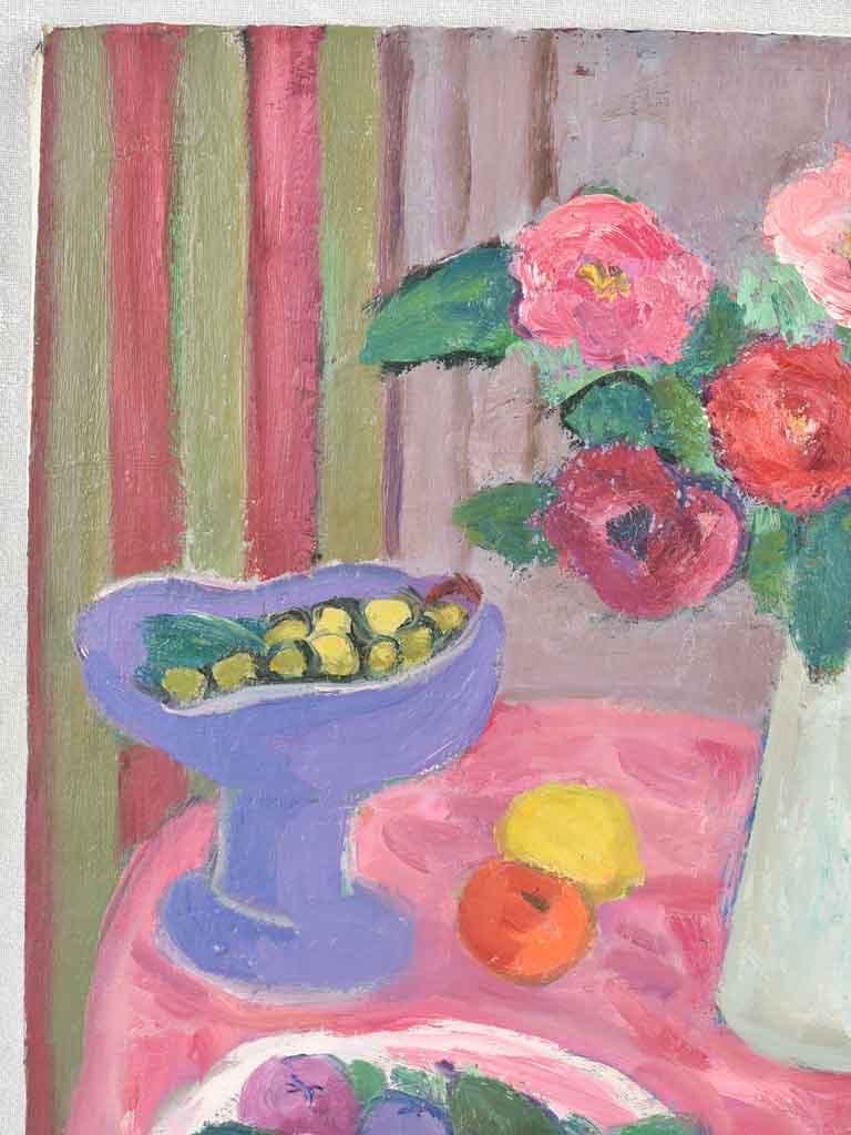 Still life - table w/ bouquet of camellias - Anna Costa 1960 - 24½" x 19¾"