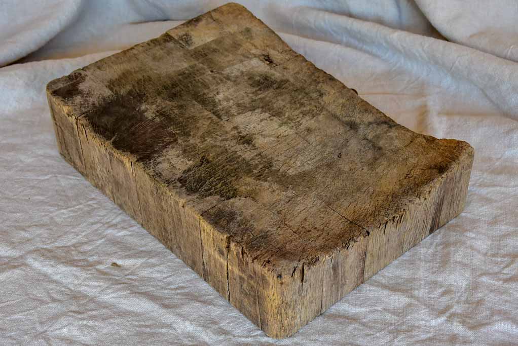 Salvaged French butcher's block - table top