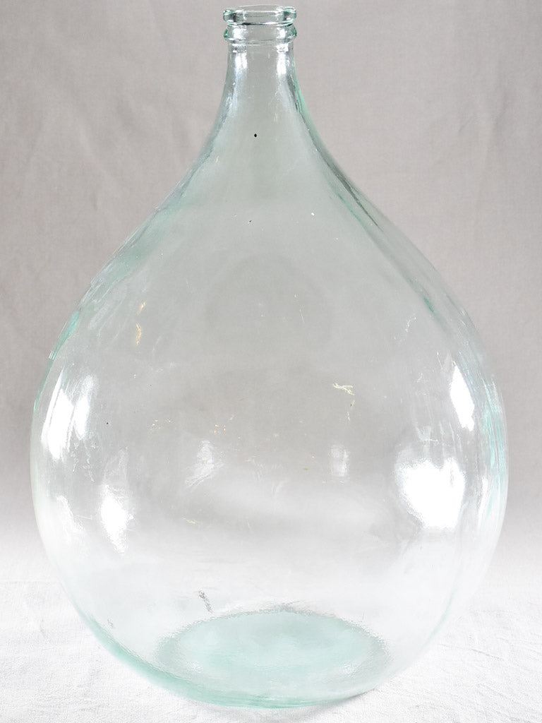 Large antique blown glass demijohn bottle - blue / green 22¾"