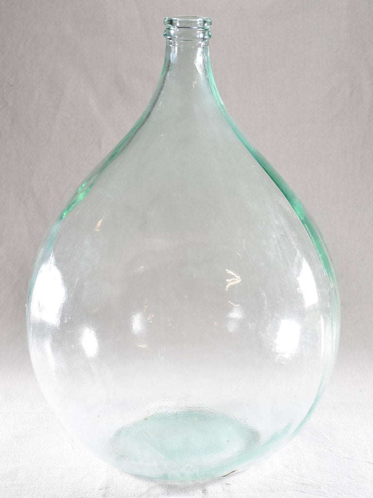 Large antique blown glass demijohn bottle - blue / green 22¾"