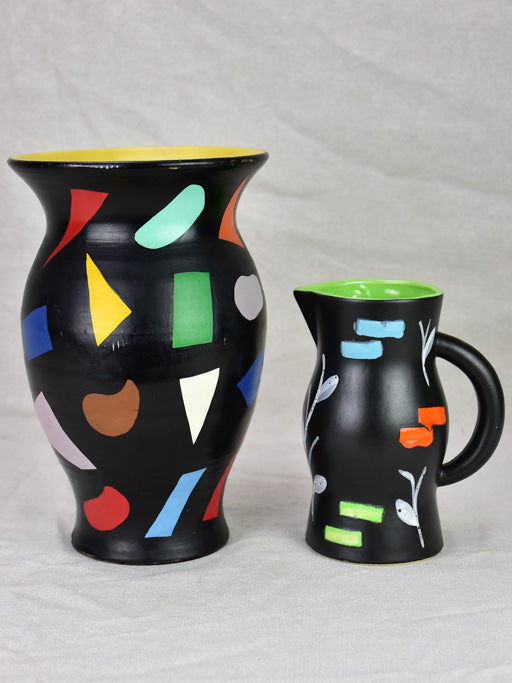 Vintage 1950's vibrant cubist-style vase