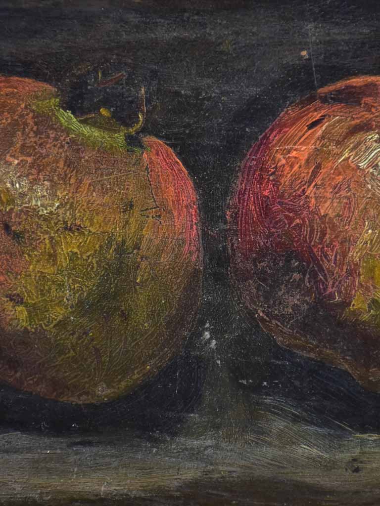 Small early 20th Century oil on wood - pomegranates 8¾" x 6"