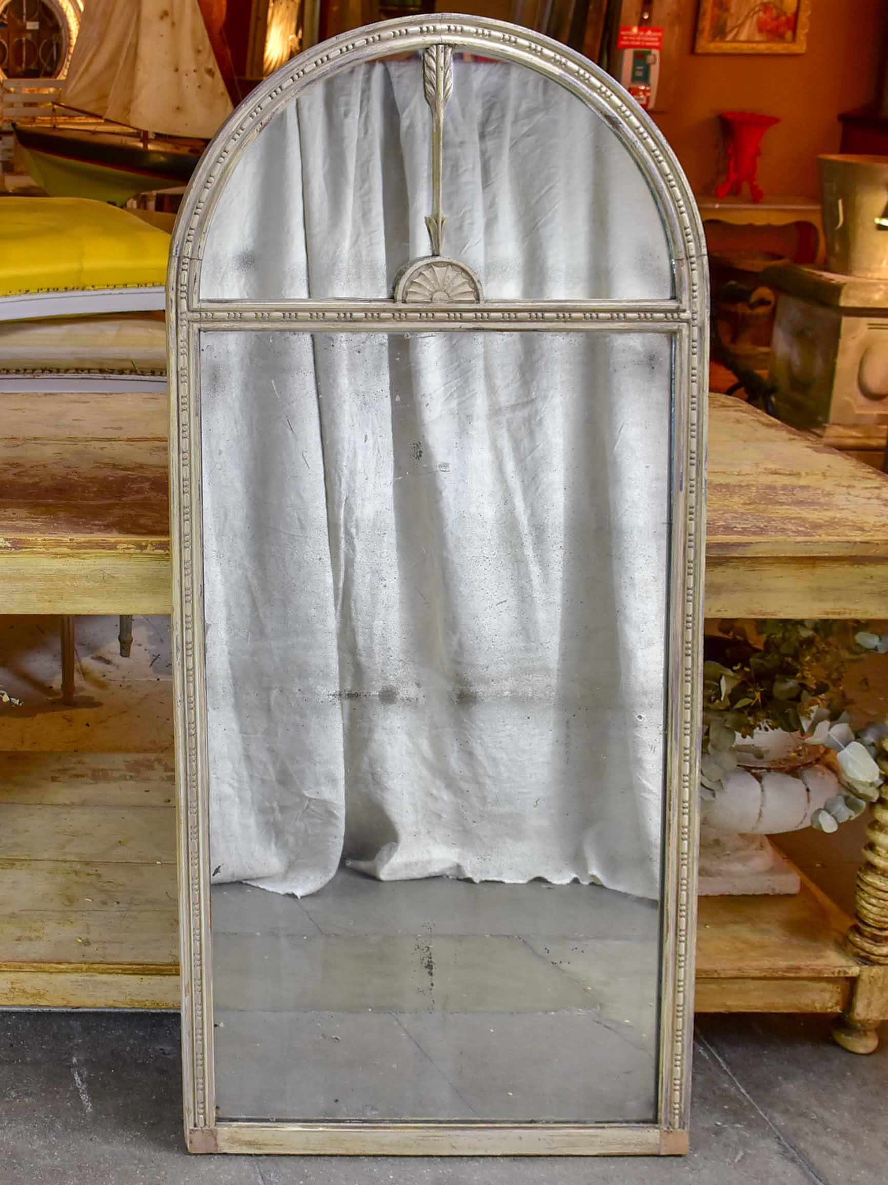 19th Century French mantle mirror - arched