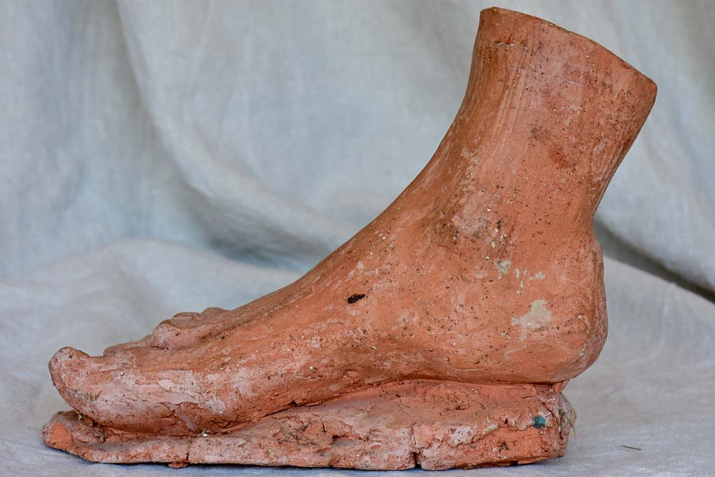 Antique French terracotta sculpture of a foot