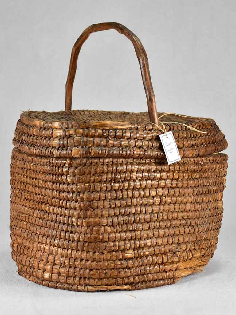 Antique French woven basket 13½"