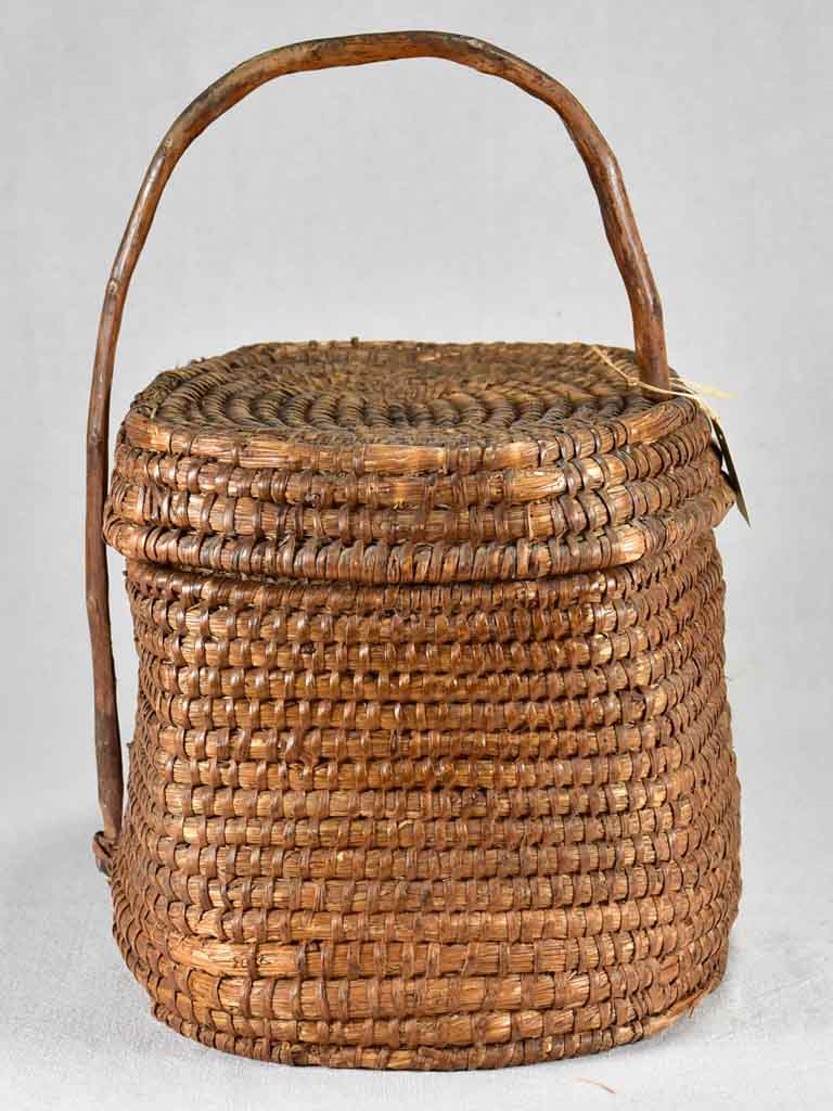 Antique French woven basket 13½"