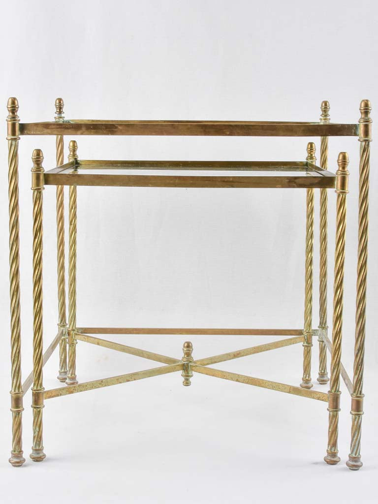 Vintage brass elegant nesting tables