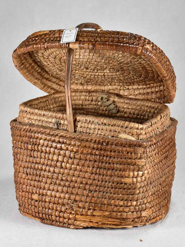 Antique French woven basket 13½"