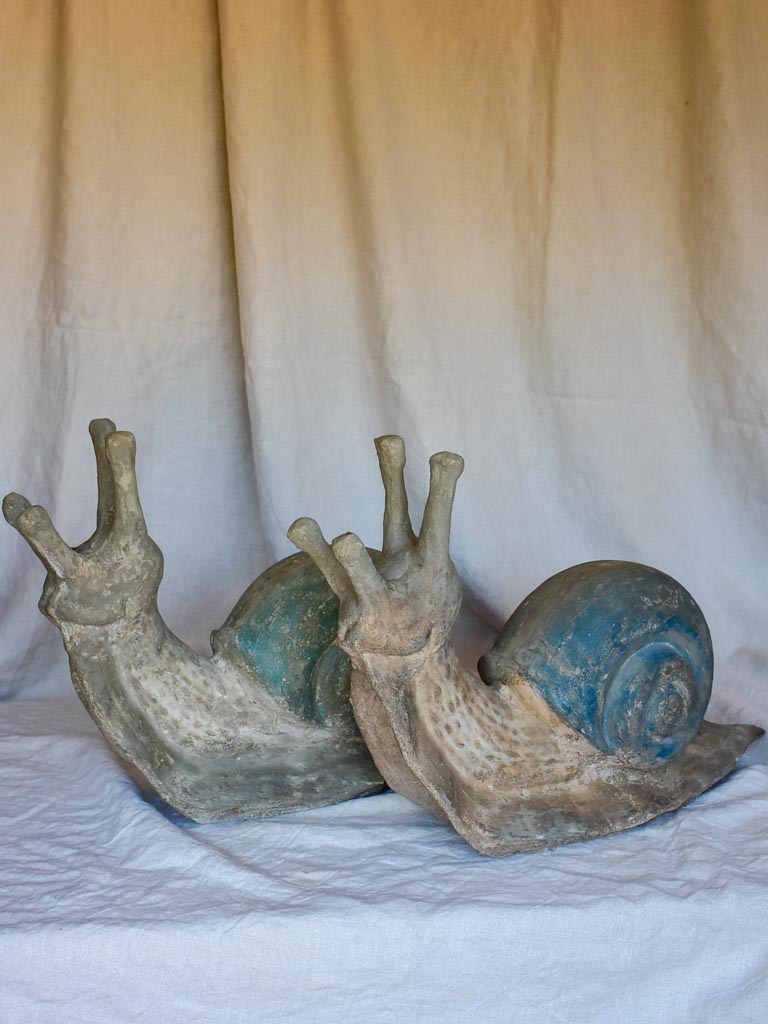 Pair of large French garden snails - 1950's