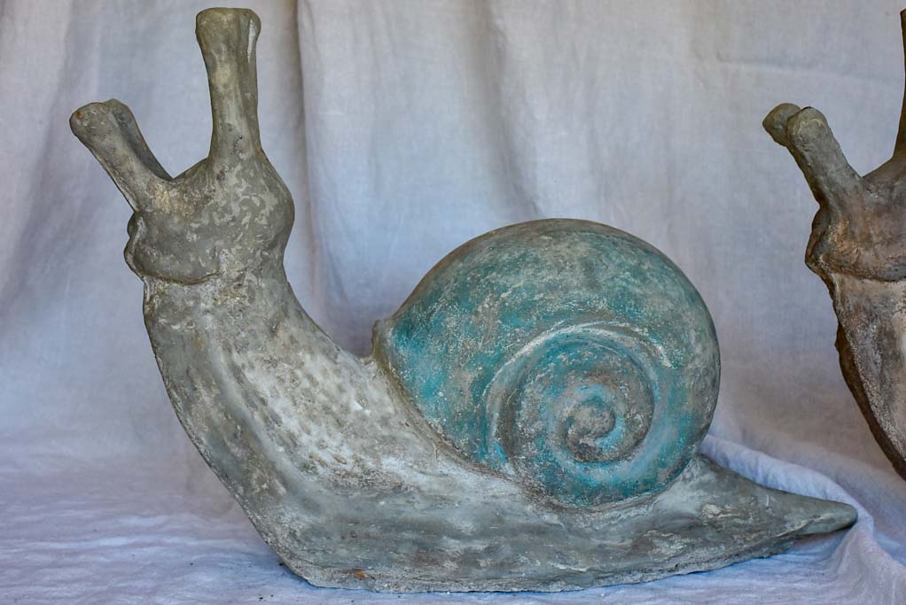 Pair of large French garden snails - 1950's